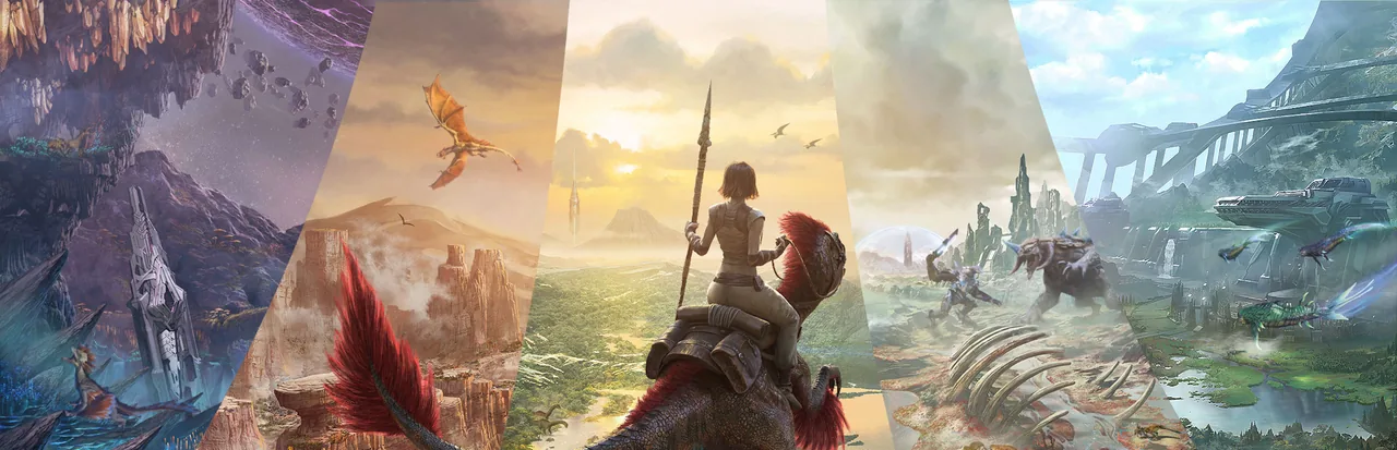 ARK: Survival Ascended mods — a montage of ARK maps and biomes